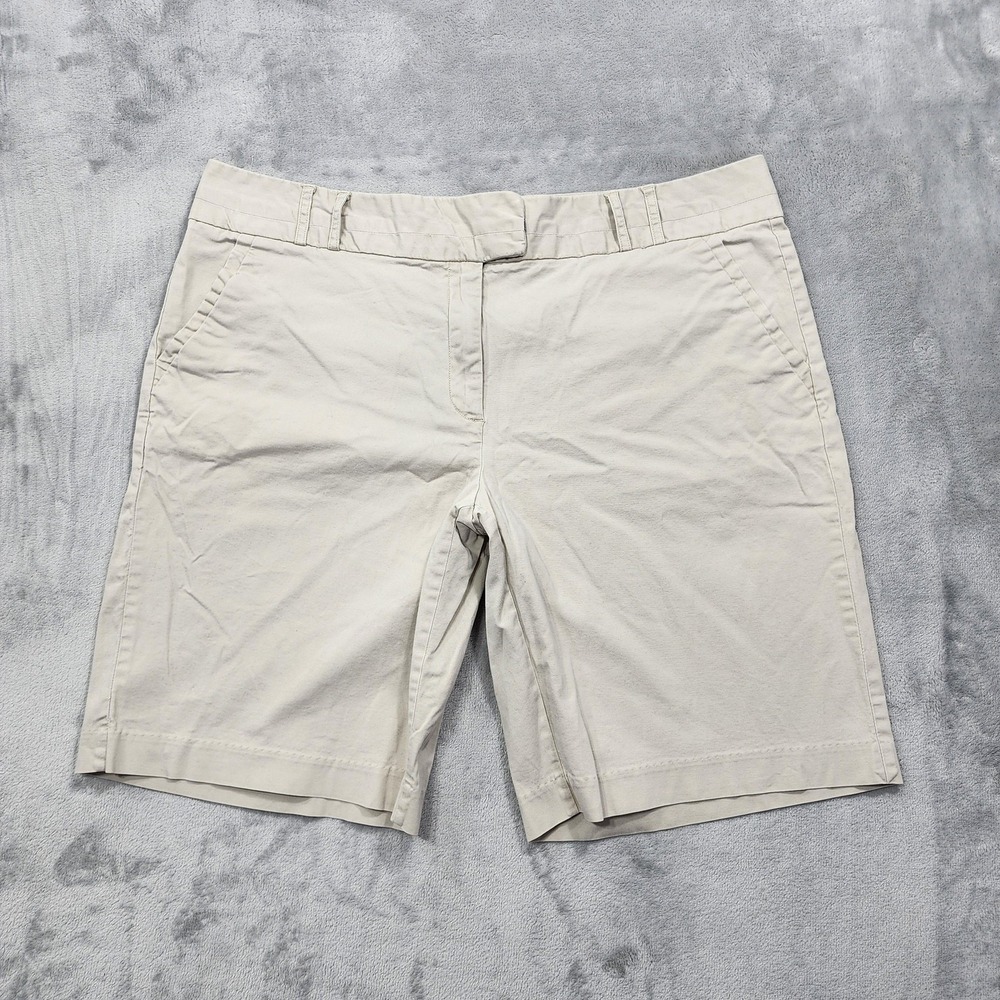Vintage Willow Bay Shorts Womens 18W Beige Bermuda Twill Stretch Casual Preppy